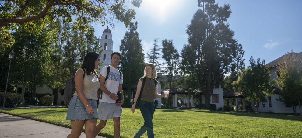 Students walking along path on Saint Mary's College