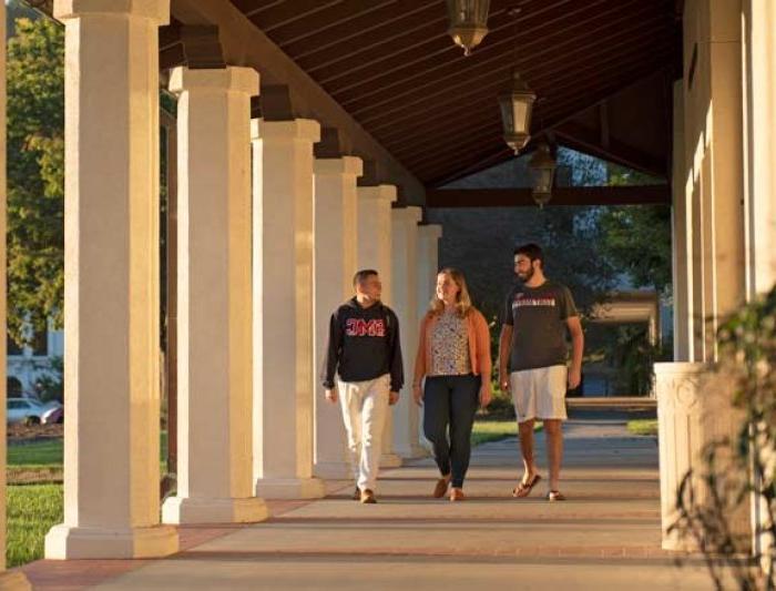 Students walking on Saint Mary's College Campus