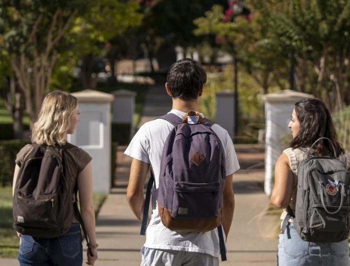 Saint Mary's Students Walking Campus with Friends